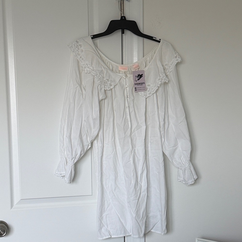 Adonna Cream Off-Shoulder Top with Lace Accents